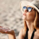 girl beach sunglasses hat cap women